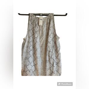 Cloth & Stone Anthropologie snake skin print animal sleeveless blouse top NWT XL